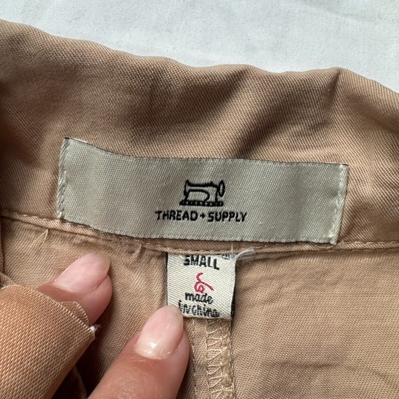 Thread + Supply Tan Button Up Dress - Small - Neutral/Minimalist - - Picture 11 of 12